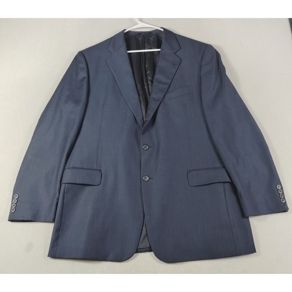 Joseph Abboud Suit Jacket Mens 46L Blue Loro Piana Wool Office Business Casual